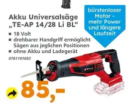 Globus Baumarkt Akku universalsäge te-ap 14/28 li bl Angebot