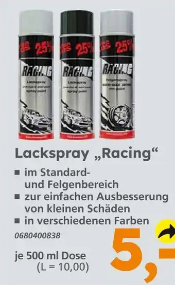 Globus Baumarkt Lackspray racing Angebot