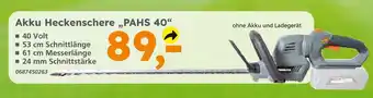 Globus Baumarkt Akku heckenschere „pahs 40“ Angebot