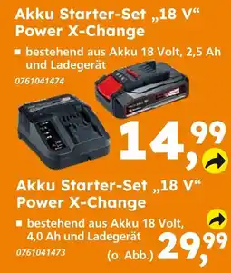 Globus Baumarkt Akku starter-set „18 v“ power x-change Angebot