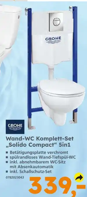 Globus Baumarkt Grohe wand-wc komplett-set „solido compact“ 5in1 Angebot