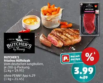 PENNY Butcher's by penny frisches hüftsteak Angebot