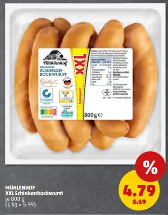 PENNY Mühlenhof xxl schinkenbockwurst Angebot