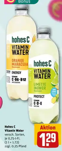 REWE Hohes c vitamin water orange maracuja Angebot