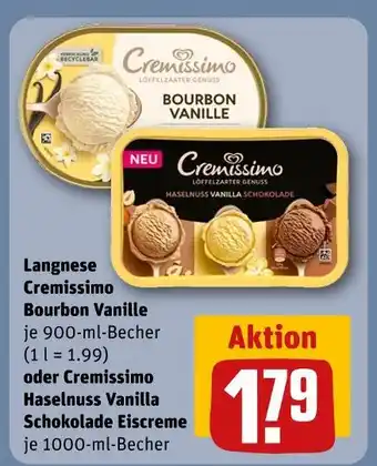 REWE Langnese cremissimo bourbon vanille Angebot