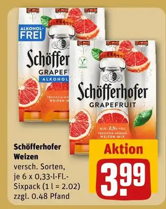 REWE Schöfferhofer grapefruit alkoholfrei Angebot