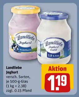 REWE Landliebe joghurt heidelbeere Angebot