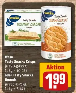REWE Wasa tasty snacks rosemary & sea salt crisps Angebot