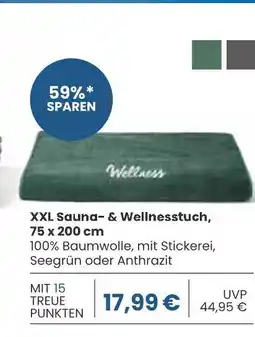 Edeka Xxl sauna- & wellnesstuch, seegrün Angebot