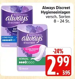 Marktkauf Always discreet hygieneeinlagen Angebot