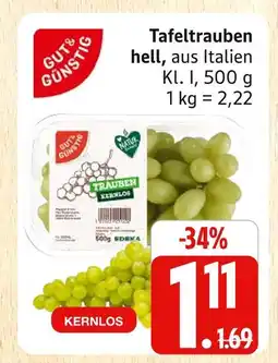 Marktkauf Gut & günstig tafeltrauben hell Angebot