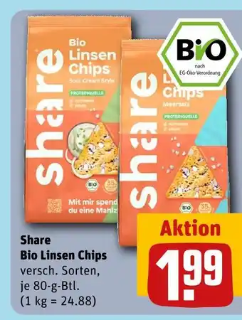REWE Share bio linsen chips sour cream style Angebot