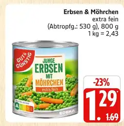 Marktkauf Gut & günstig erbsen & möhrchen Angebot