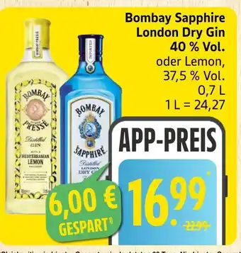 Marktkauf Bombay sapphire london dry gin Angebot