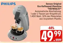Marktkauf Philips senseo original eco kaffeepad-maschine hd7806/37 Angebot