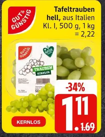 Edeka Gut & günstig tafeltrauben hell Angebot