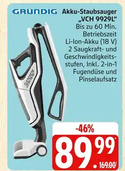Marktkauf Grundig akku-staubsauger „vch 9929l“ Angebot