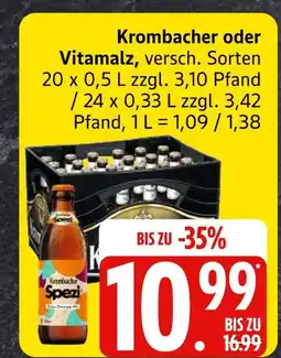 Edeka Krombacher krombacher oder vitamalz Angebot