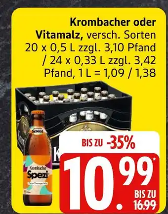 Edeka Krombacher krombacher oder vitamalz Angebot