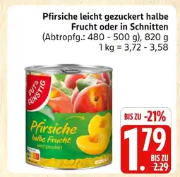 Marktkauf Gut & günstig pfirsiche leicht gezuckert halbe frucht oder in schnitten Angebot
