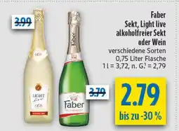 diska Light live oder faber sekt, alkoholfreier sekt oder wein Angebot