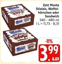Marktkauf Zott monte stieleis Angebot