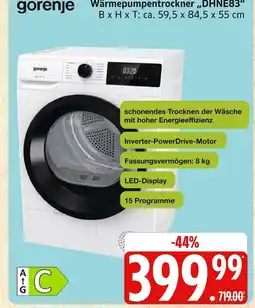 Marktkauf Gorenje wärmepumpentrockner „dhne83“ Angebot