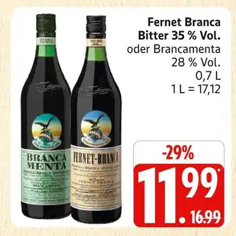 Marktkauf Fernet branca fernet branca bitter 35 % vol Angebot