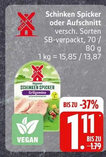 Edeka Schinken spicker oder aufschnitt Angebot
