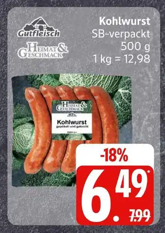 Edeka Gutfleisch kohlwurst Angebot