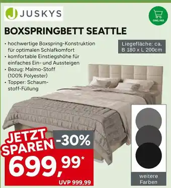 Marktkauf Juskys boxspringbett seattle Angebot
