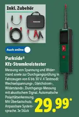 Lidl Parkside Kfz-Stromkreistester Angebot