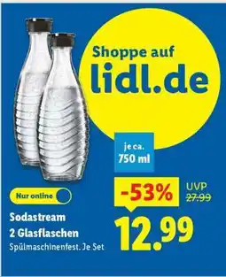 Lidl Sodastream 2 Glasflaschen Angebot