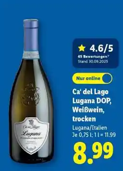 Lidl Ca’ del Lago Lugana DOP, Weißwein, trocken Angebot