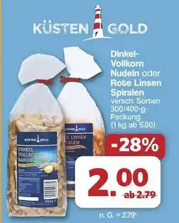 Famila Nord Ost Küsten Gold Dinkel-Vollkorn Nudeln oder Rote Linsen Spiralen Angebot