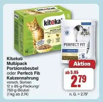 Famila Nord Ost Kitekat Multipack Portionsbeutel oder Perfect Fit Katzennahrung Angebot