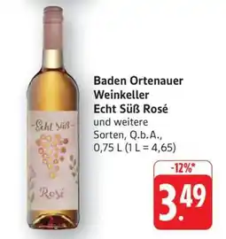 Edeka Baden Ortenauer Weinkeller Echt Süß Rosé Angebot