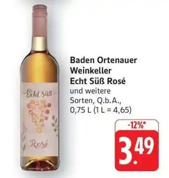 Edeka Baden Ortenauer Weinkeller Echt Süß Rosé Angebot