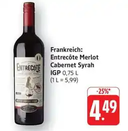 Edeka Frankreich: Entrecôte Merlot Cabernet Syrah IGP Angebot
