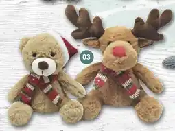 Famila Nord West Plüschtier bär mit schal und weihnachtsmütze oder plüschtier elch mit schal Angebot