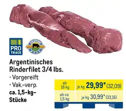 METRO Argentinisches Rinderfilet 3/4 lbs. Angebot