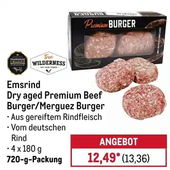 METRO Emsrind Dry aged Premium Beef Burger/Merguez Burger Angebot