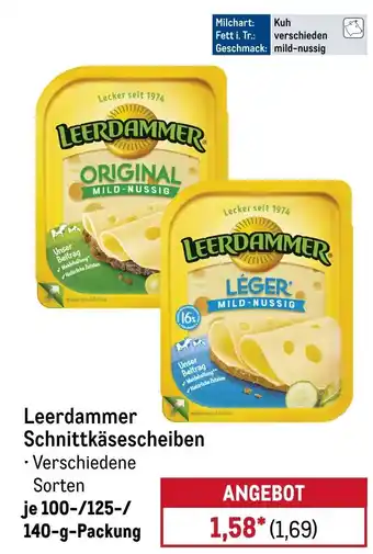 METRO Leerdammer Schnittkäsescheiben Angebot