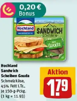 REWE Hochland Sandwich Scheiben Gouda Angebot