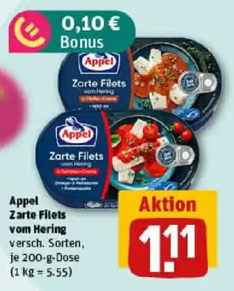 REWE Appel Zarte Filets vom Hering Angebot