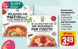 REWE Gustavo Gusto Pizza Margherita oder Pizza Salame Angebot