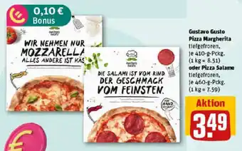 REWE Gustavo Gusto Pizza Margherita oder Pizza Salame Angebot