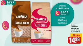 REWE Lavazza Caffè Crema oder Espresso Angebot