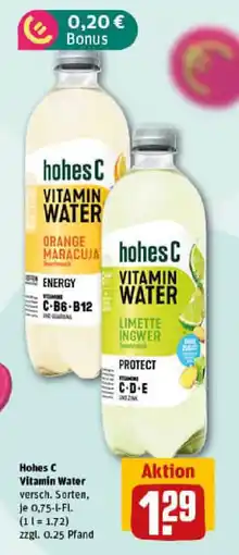 REWE Hohes C Vitamin Water Angebot