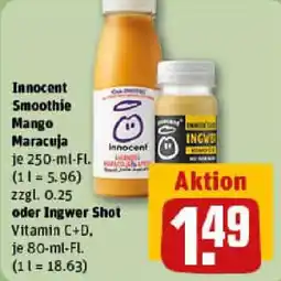 REWE Innocent Smoothie Mango Maracuja oder Ingwer Shot Angebot